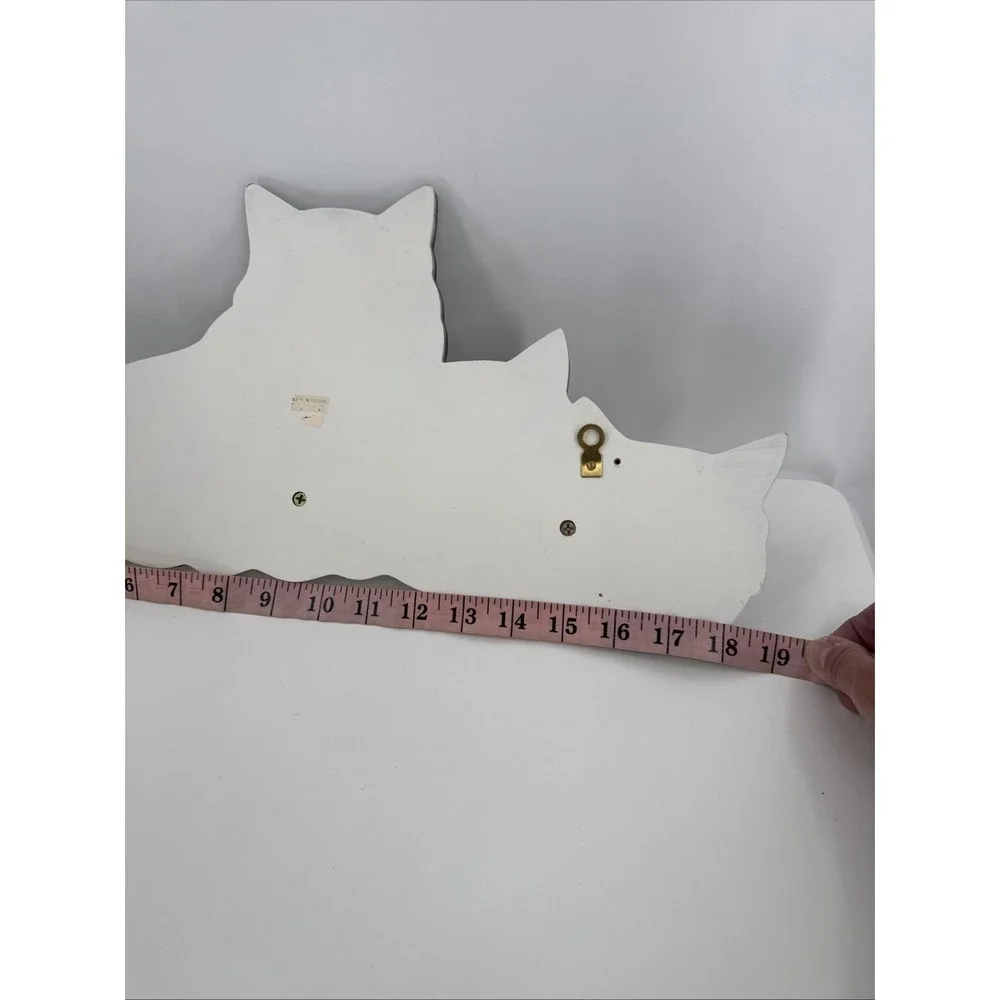 CATS Coat Hat Purse Hanger Rack Wall Mount Wood Hand Painted‎ Kitties VTG MEOW